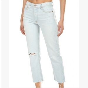 GRLFRND Helena Straight Distressed High Rise Jean